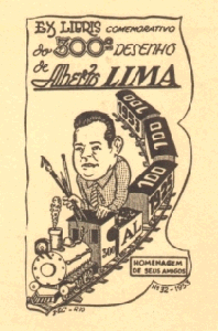 Ex Libris comemorativo do 300º desenho de Alberto Lima
